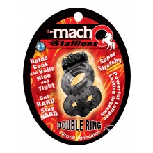 Macho Stallions Dbl Ring Black
