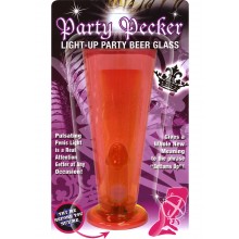 Party Pecker Light Up Party Beer Glass Red