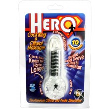 Hero Cockring and Clitoral Massager Clear