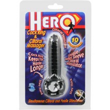 Hero Cockring and Clitoral Massager Black