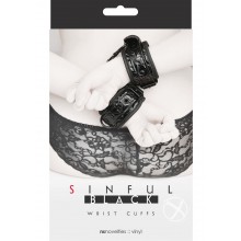 Sinful Wrist Cuffs Black