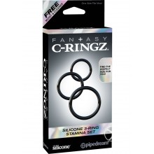 Fcr-silicone 3 Ring Stamina Set Black