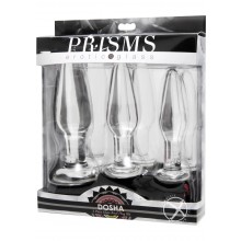 Prisms Dosha 3 Piece Glass Anal Plug Kit