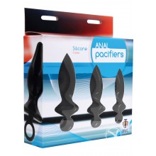 Anal Plug Set 3 Pacifiers Silicone Black