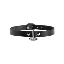 Leather Choker Collar With O Ring Sm