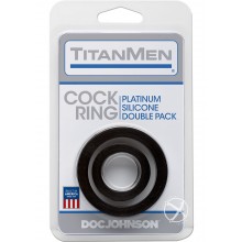 Titanmen Silicone C Rings Black 2pk
