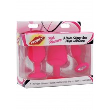 Frisky Pink Pleasure Silic Plug Gems 3pc