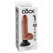 Kc 7 Vibrating Cock W/balls Tan
