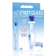 The 9 First Glass Kitty Love Plug Blue