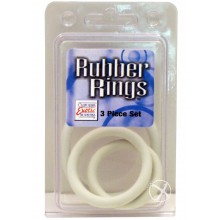 Rubber Cock Ring White 3 Piece