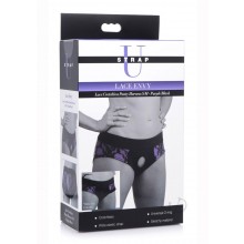Strap U Lace Envy Crotchless S/m Purple