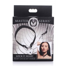 Ms Lock It Heart Lock and Key Choker Black