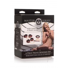 Ms Velvet Bondage Set 6pc Burgundy