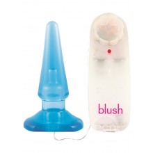 Blush Novelties B Yours Basic Vibrating Anal Plug 4.5 Inch Blue Hush USA
