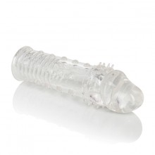 CalExotics Apollo Penis Extender Textured Sleeve Clear 6.25 Inch Hush USA