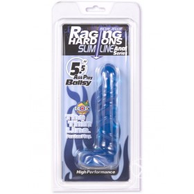 Raging Hard Ons Slim Line Anal Series Ass Play Ballsy Dong 5.5 Inch Blue
