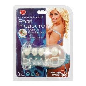 TLC Pearl Pleasure CyberSkin Comfort Grip Stroker Clear