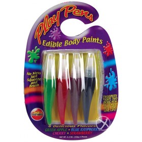 Play Pens Edible Body Paint Brushes 4 Delicious Flavors