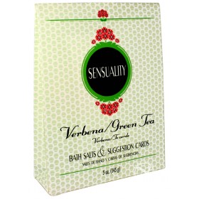 Sensuality Verbena Green Tea Scented Bath Salts w/ Suggestion Cards