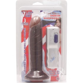 Real Skin Afro American Whoppers Vibrating Dong 7 Inch Brown