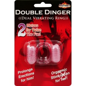 Humm Dinger Double Dinger Dual Vibrating Cock Ring Magenta                                         