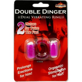 Humm Dinger Double Dinger Dual Vibrating Cockring Purple                                           