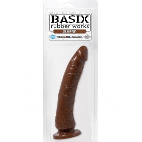 Basix Dong Slim 7 With Suction Cup 7 Inch Brown