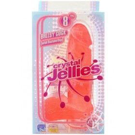 Crystal Jellies Ballsy Cock  Sil-A-Gel 8 Inch Pink