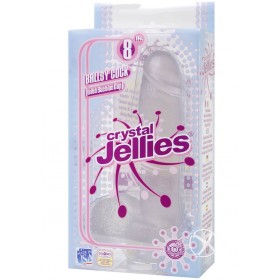 Crystal Jellies Ballsy Cock  Sil-A-Gel 8 Inch Clear