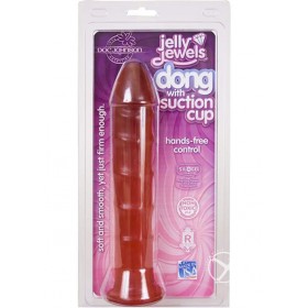 Jelly Jewels Dong With Suction Cup 8 Inch Ruby