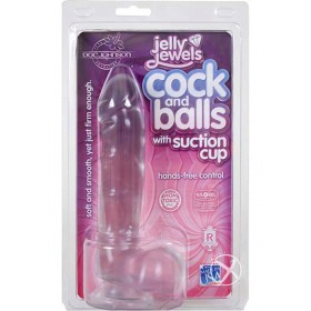 Jelly Jewels Cock And Balls With Suction Cup 8 Inch Diamond