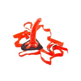 Red Rider Adjustable Strap On With Dong Red 7 Inch