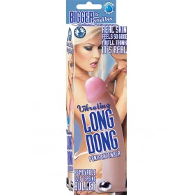 Vibrating Long Dong Penis Extender Waterproof Flesh