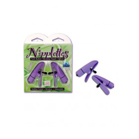 Nipplettes Virbrating Nipple Clamps Adjustable Purple