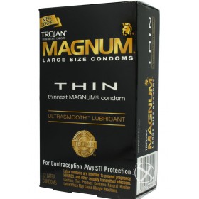 Trojan Condom Magnum Thin Large Size Lubricated 12 Pack