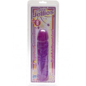 Crystal Jellies Classic Dong  Sil-A-Gel 8 Inch Purple