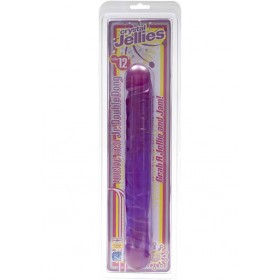 Crystal Jellies Jr Double Dong  Sil-A-Gel 12 Inch Purple