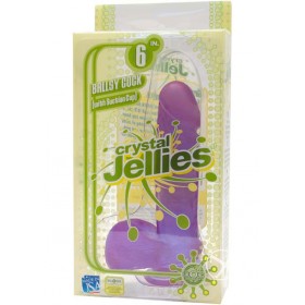 Crystal Jellies Ballsy Cock  Sil-A-Gel 6 Inch Purple