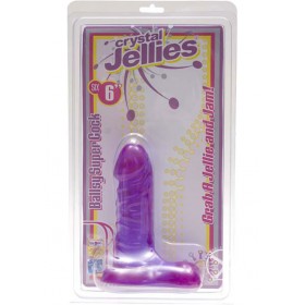Crystal Jellies Ballsy Cock  Sil-A-Gel 6 Inch Purple