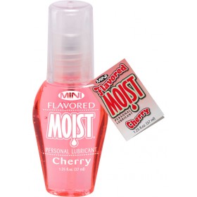 Mini Moist Flavored Water Based Personal Lubricant Cherry 1.25 oz