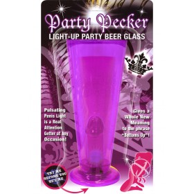 Party Pecker Light Up Party Beer Glass Purple