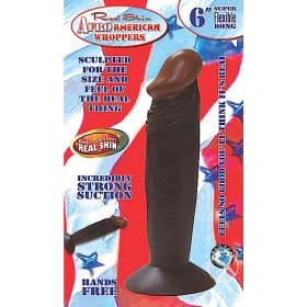 Real Skin Afro American Whoppers Dong 6 Inch Brown