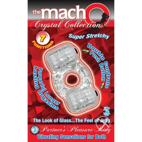The Macho Crystal Partners Pleasure Ring 7 Function Clear