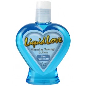 Liquid Love Warming Massage Lotion Blue Raspberry 4 Ounce