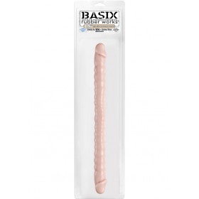 Basix Rubber Works 18 Inch Ribbed Double Dong Flesh