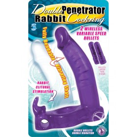 Double Penetrator Rabbit Cockring Purple