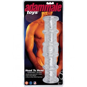 Adammale Head to Head Cyberskin Stroker 10 Inch Clear
