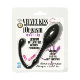 The Velvet Kiss iOrgasm Oval Tip Orgasm Intensifier Weighted Ball Watrproof Black