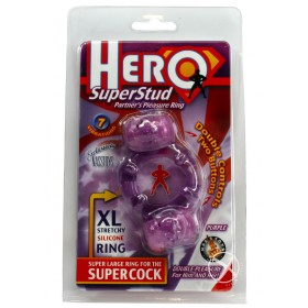 Hero Super Stud Partners Pleasure Ring XL Stretchy Ring Purple