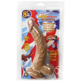 Real Skin Latin American Whoppers Dong w/ Balls 8 Inch Brown